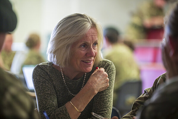 Tessa Munt MP talking to constituents
